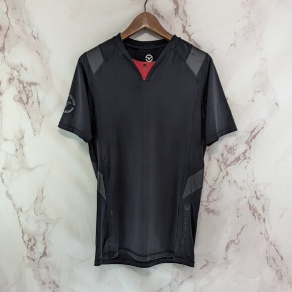 Virus Shirt Mens XL Black Posture Correct Top Short Sleeve T Tee Compression - Picture 1 of 10